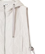 RNYAD12210 HIROKO BIS GRANDE(ヒロコ ビス グランデ) 【大きいサイズ】キルティングフーディージレ /洗える ライトグレー