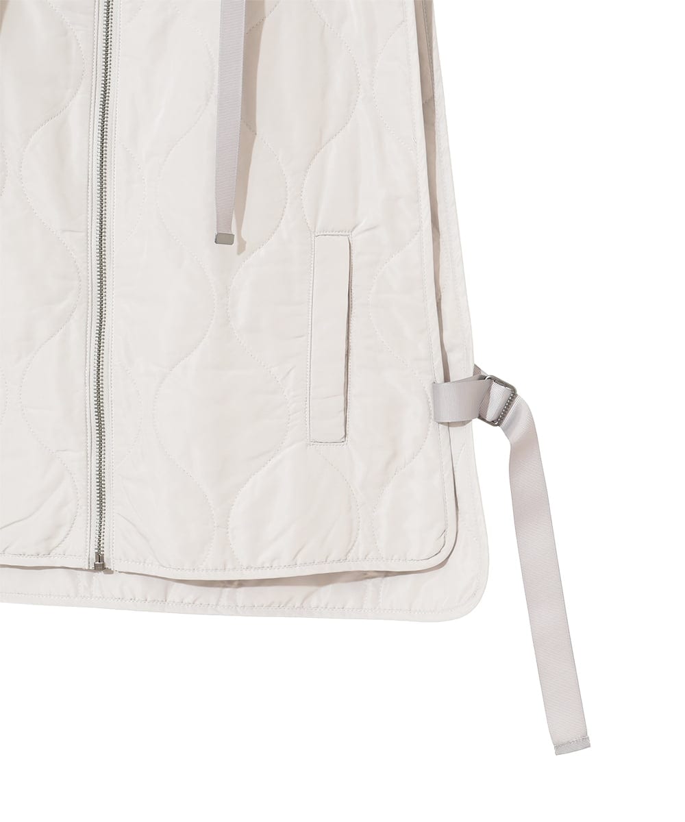 RNYAD12210 HIROKO BIS GRANDE(ヒロコ ビス グランデ) 【大きいサイズ】キルティングフーディージレ /洗える ライトグレー