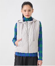 RNYAD12210 HIROKO BIS GRANDE(ヒロコ ビス グランデ) 【大きいサイズ】キルティングフーディージレ /洗える ライトグレー