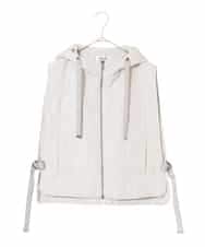 RNYAD12210 HIROKO BIS GRANDE(ヒロコ ビス グランデ) 【大きいサイズ】キルティングフーディージレ /洗える ライトグレー