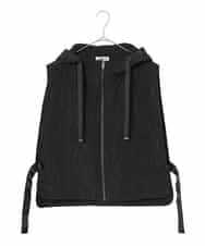 RNYAD12210 HIROKO BIS GRANDE(ヒロコ ビス グランデ) 【大きいサイズ】キルティングフーディージレ /洗える ブラック