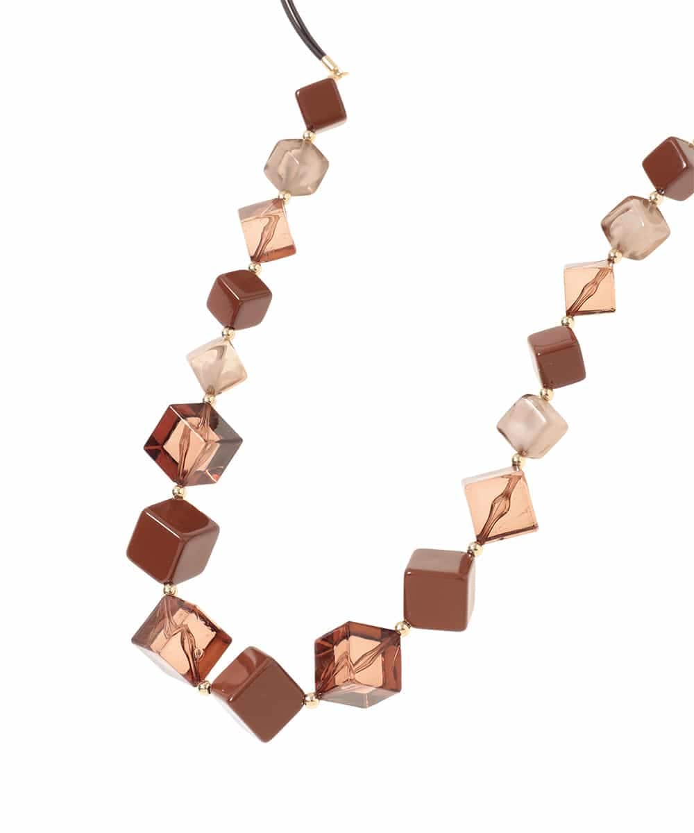 RP2AE03090 HIROKO BIS(ヒロコ ビス) キューブネックレス ブラウン