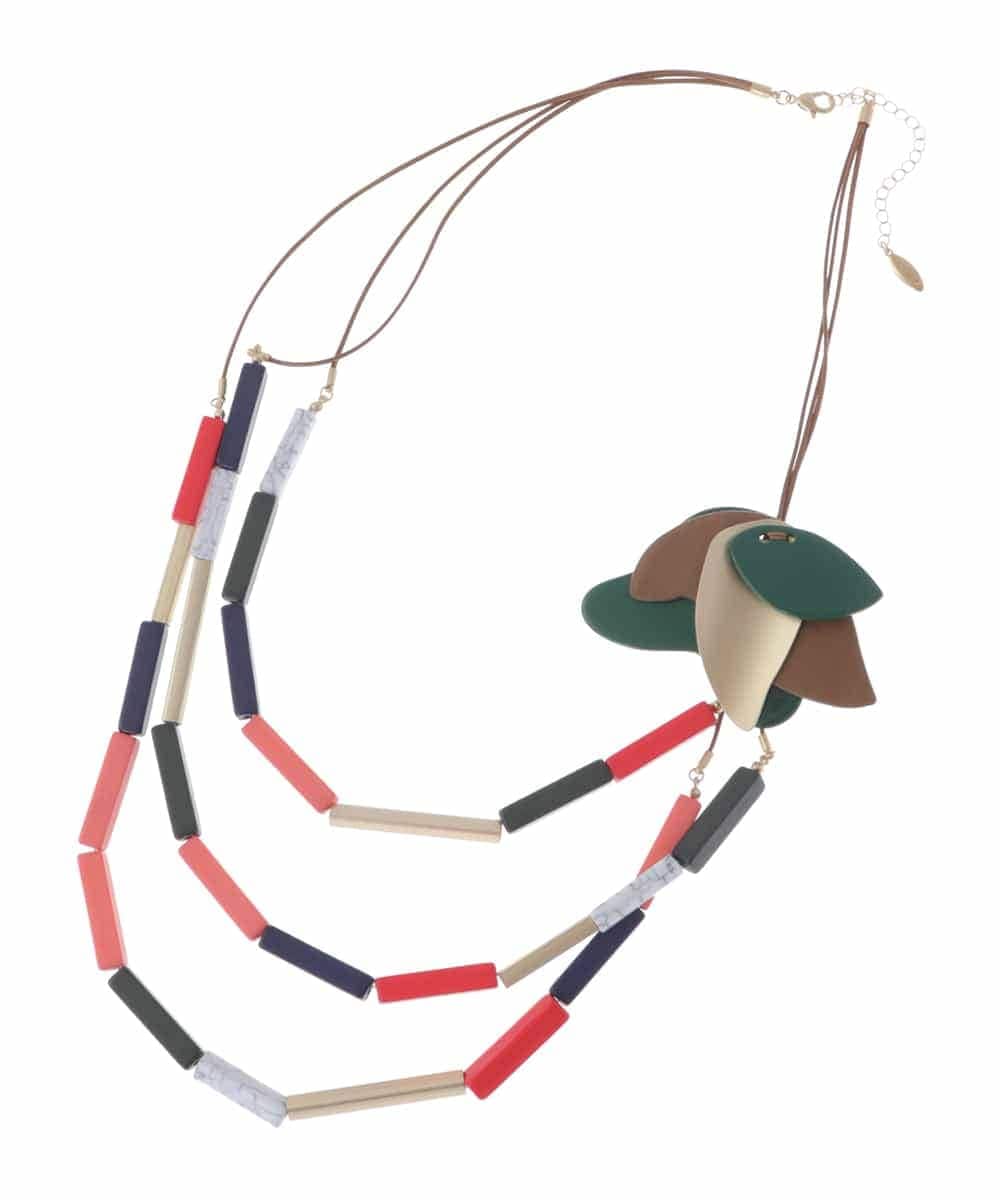 RP2AV01110 HIROKO BIS(ヒロコ ビス) カラーMIX三連ネックレス ゴールド