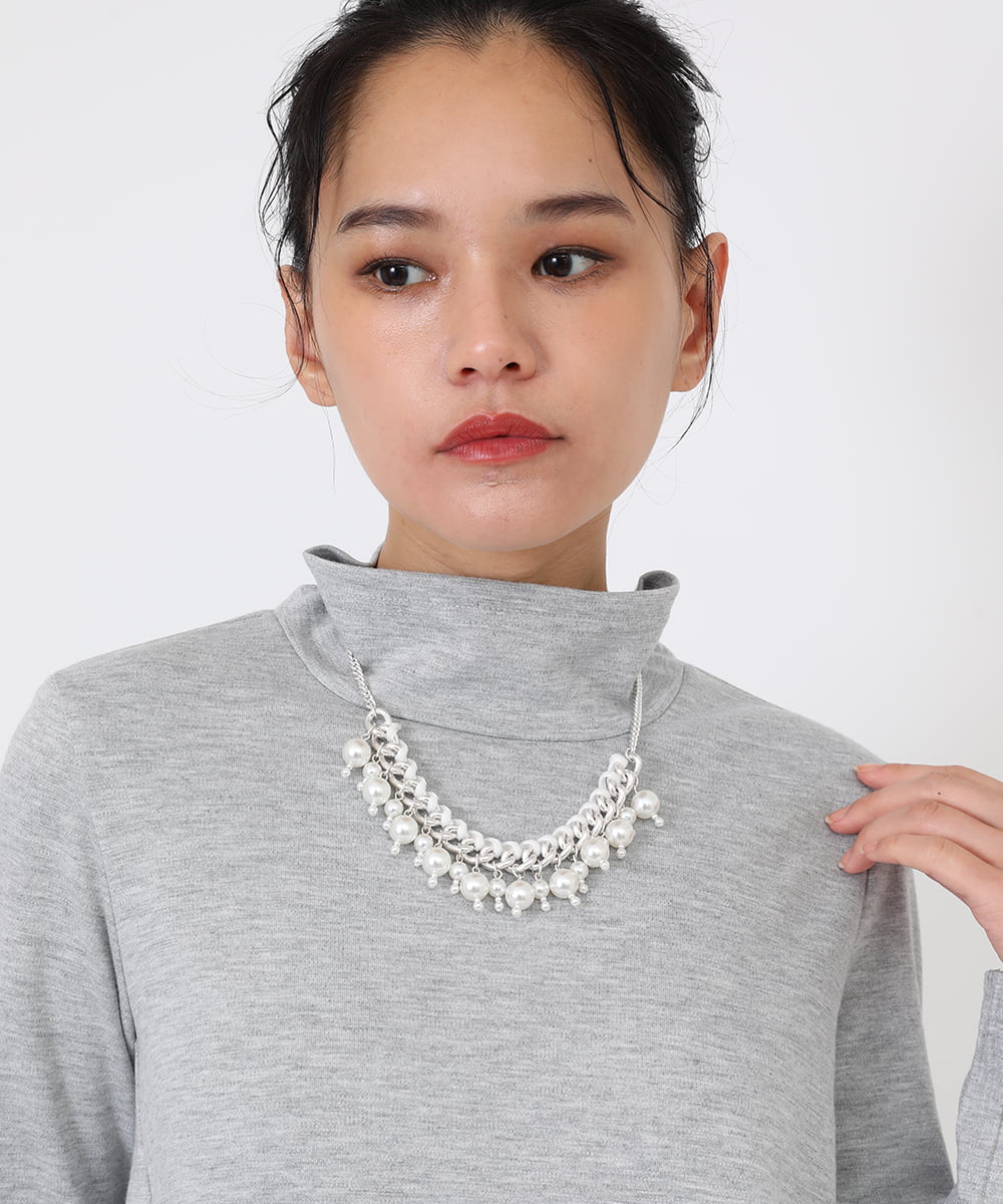 RP2AW03100 HIROKO BIS(ヒロコ ビス) パールチェーンショートネックレス シルバー