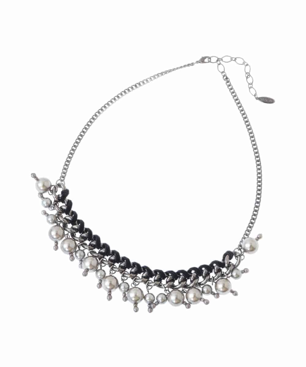 RP2AW03100 HIROKO BIS(ヒロコ ビス) パールチェーンショートネックレス ブラック