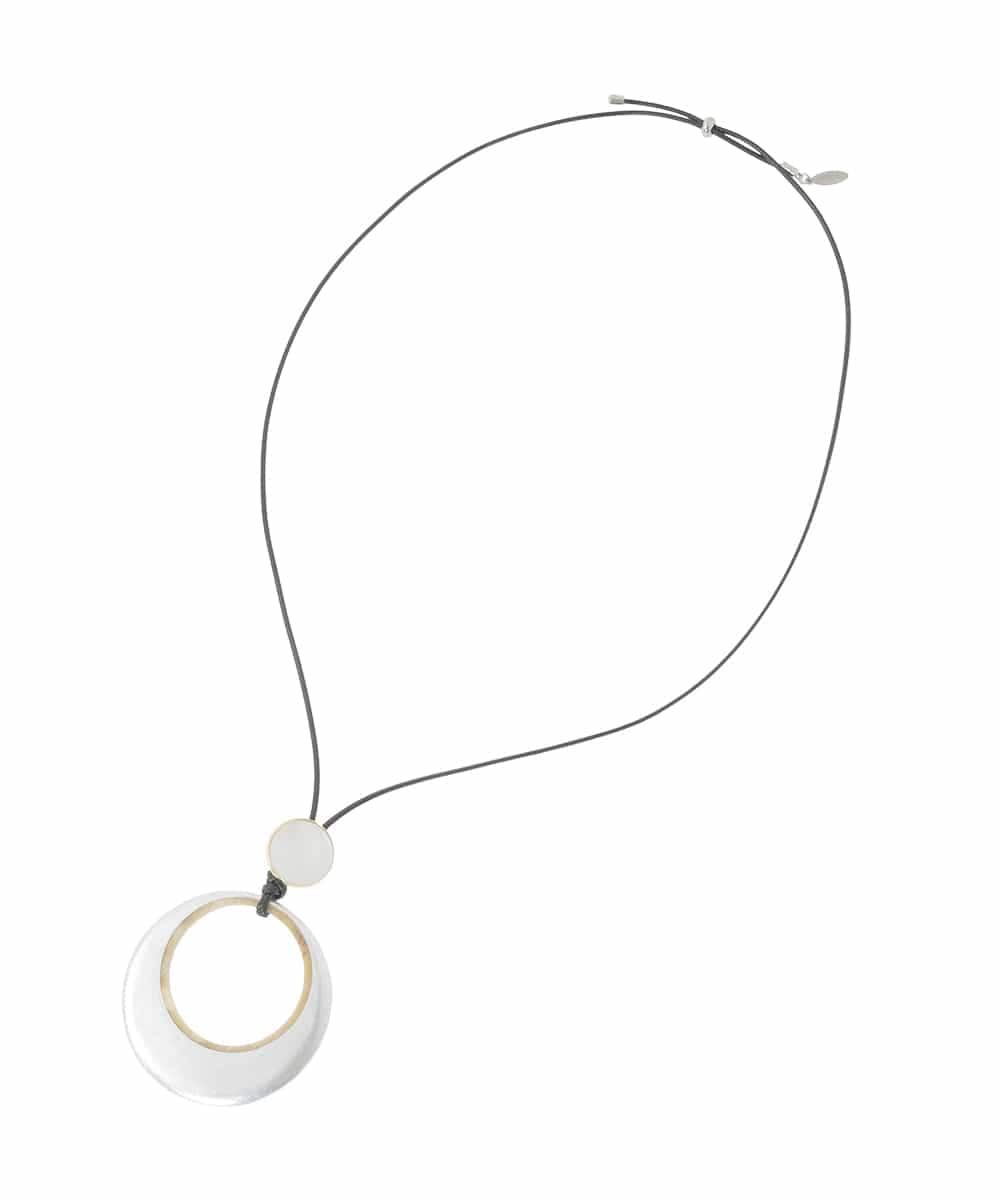 RP2ED21120 HIROKO BIS(ヒロコ ビス) シェルパール水牛ネックレス シルバー