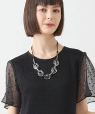 RP2GA04080 HIROKO BIS(ヒロコ ビス) クリア×メタルパーツネックレス シルバー