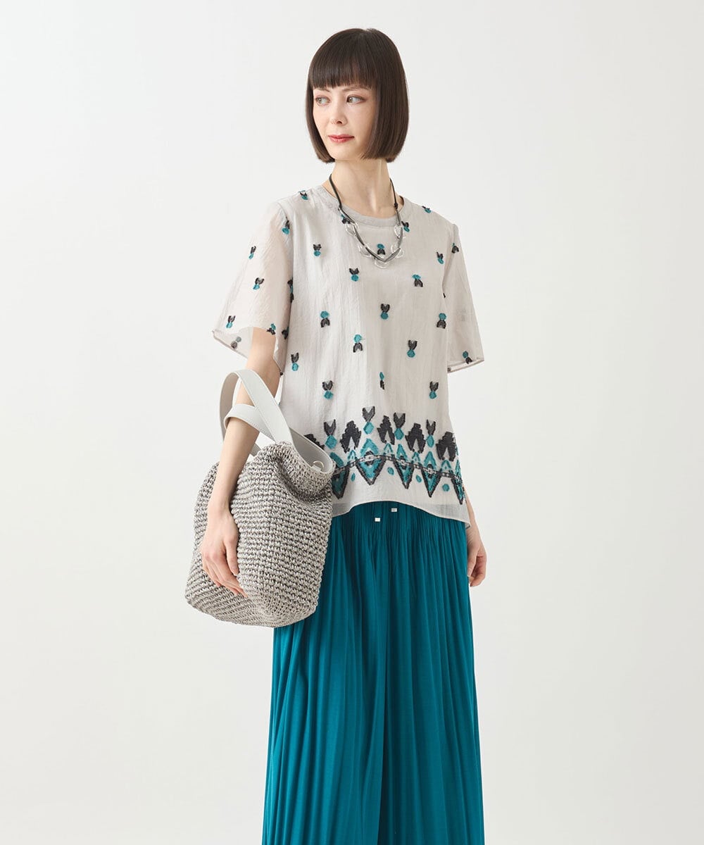 RP2GA04080 HIROKO BIS(ヒロコ ビス) クリア×メタルパーツネックレス シルバー
