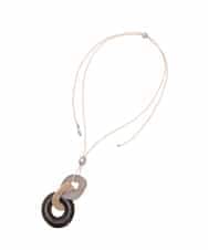 RP2HE03080 HIROKO BIS(ヒロコ ビス) ウッドアクリルジョイントネックレス ベージュ