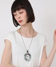 RP2HV02090 HIROKO BIS(ヒロコ ビス) 樹脂パーツモチーフネックレス ブルー