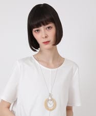 RP2HV02090 HIROKO BIS(ヒロコ ビス) 樹脂パーツモチーフネックレス アイボリー