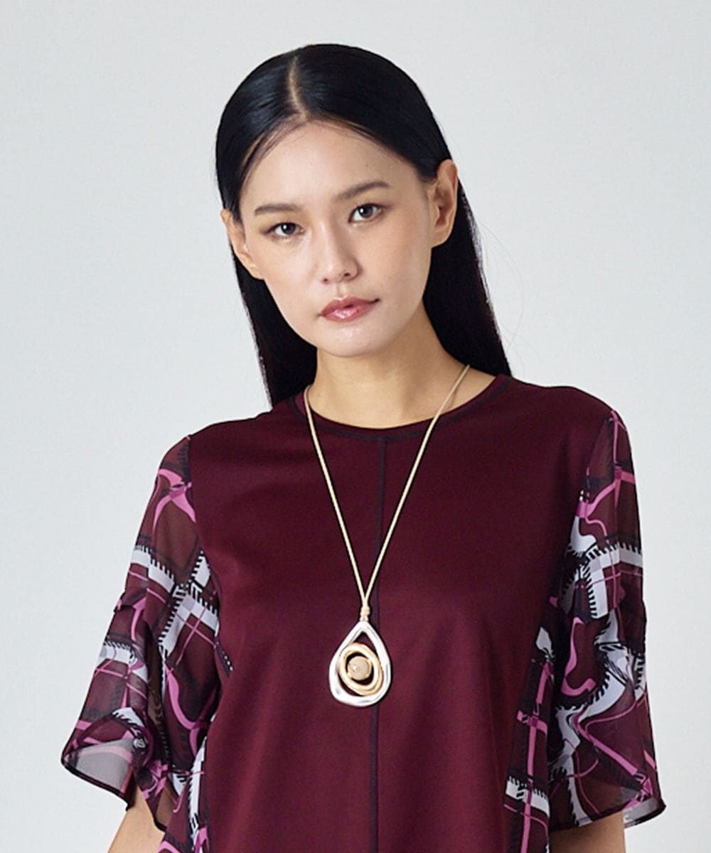 RP2JD02090 HIROKO BIS(ヒロコ ビス) ニュアンスサークルパーツネックレス シルバー