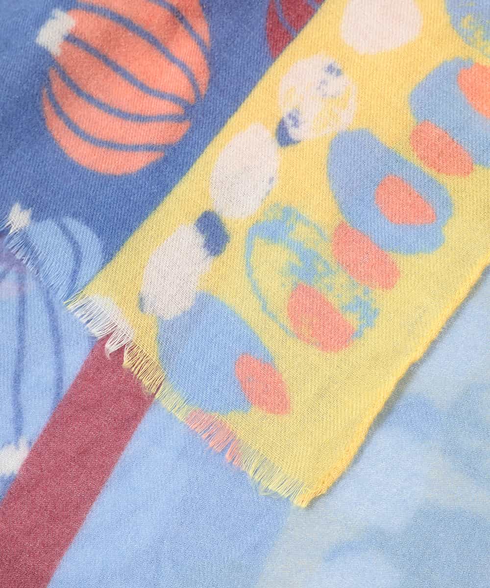 RP3AE05090 HIROKO BIS(ヒロコ ビス) 幾何プリント起毛ストール イエロー