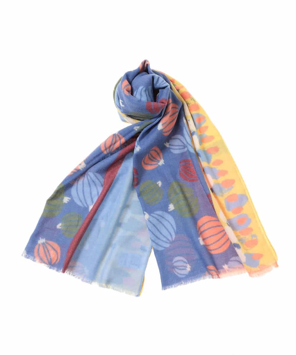 RP3AE05090 HIROKO BIS(ヒロコ ビス) 幾何プリント起毛ストール イエロー