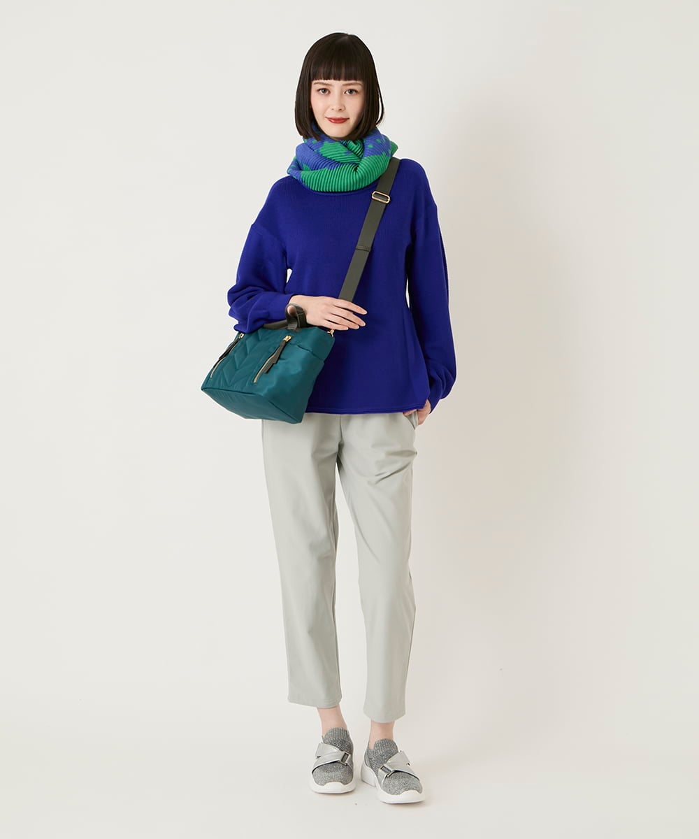 RP3AE06090 HIROKO BIS(ヒロコ ビス) ドットプリーツストール /洗える ブルー