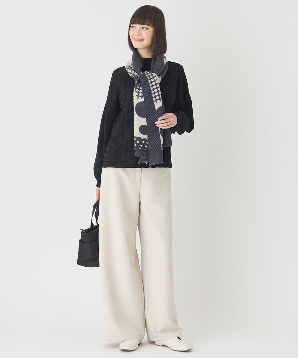 RP3CE06090 HIROKO BIS(ヒロコ ビス) ドットプリーツストール /洗える ブルー