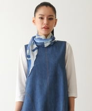 RP3FB05090 HIROKO BIS(ヒロコ ビス) ブロッキングプリントひし形ストール /洗える ブルー