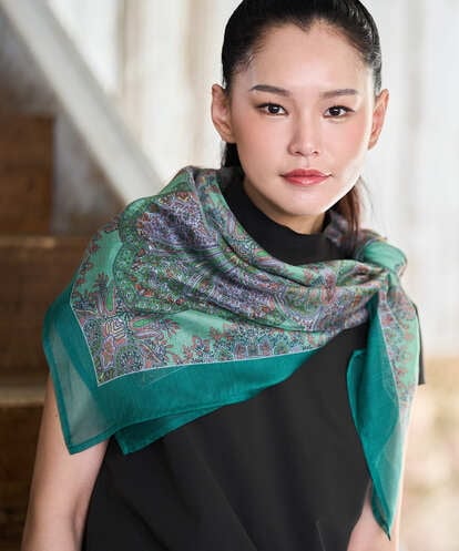 RP3FD05090 HIROKO BIS マルチウェイスカーフ柄プリントストール /洗える