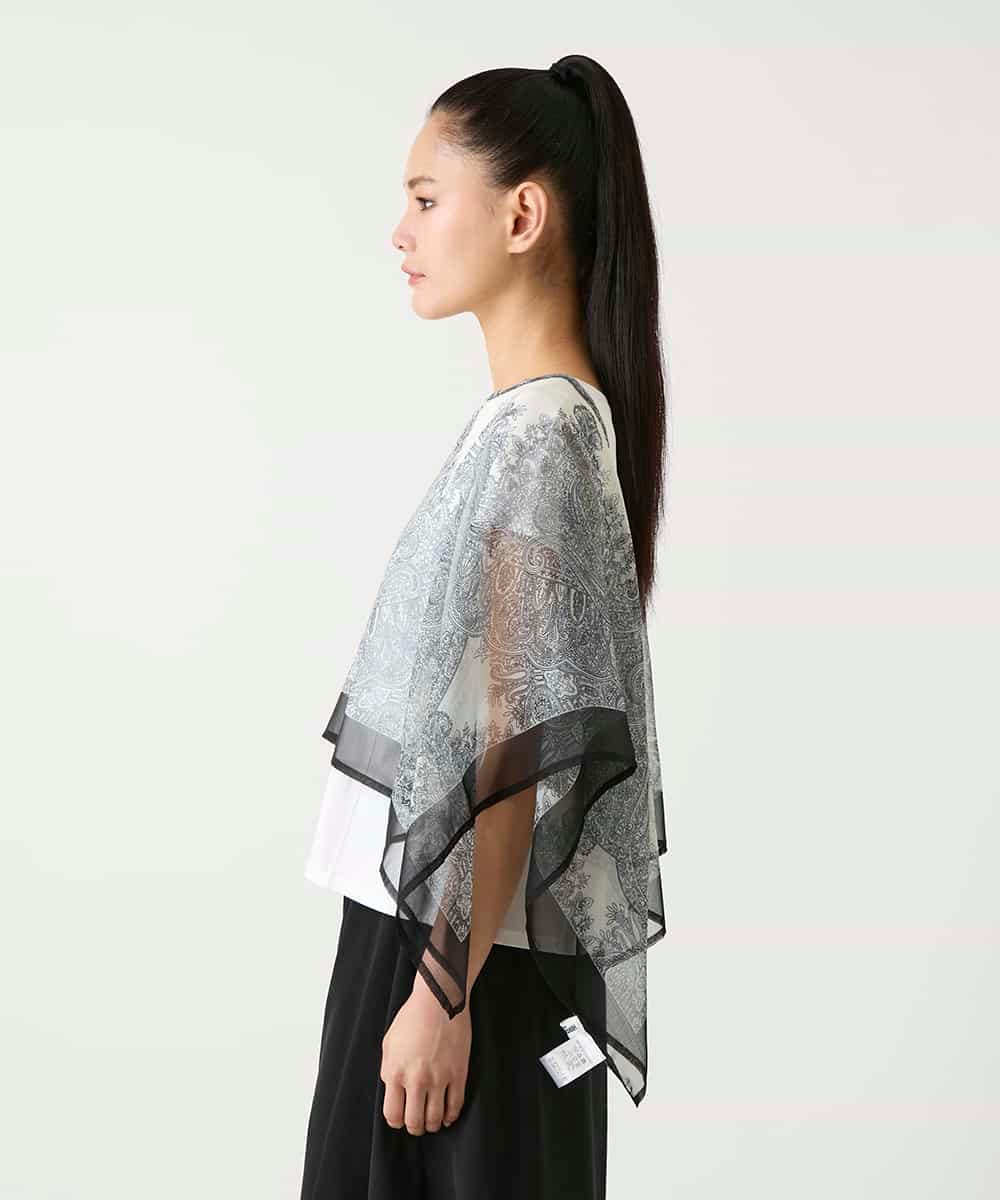 RP3FD05090 HIROKO BIS(ヒロコ ビス) マルチウェイスカーフ柄プリントストール ホワイト