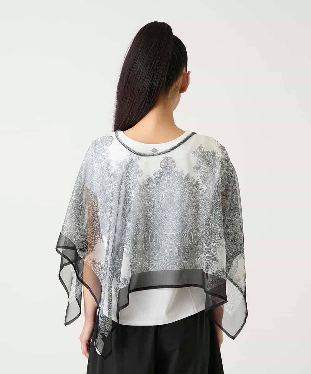 RP3FD05090 HIROKO BIS(ヒロコ ビス) マルチウェイスカーフ柄プリントストール ホワイト