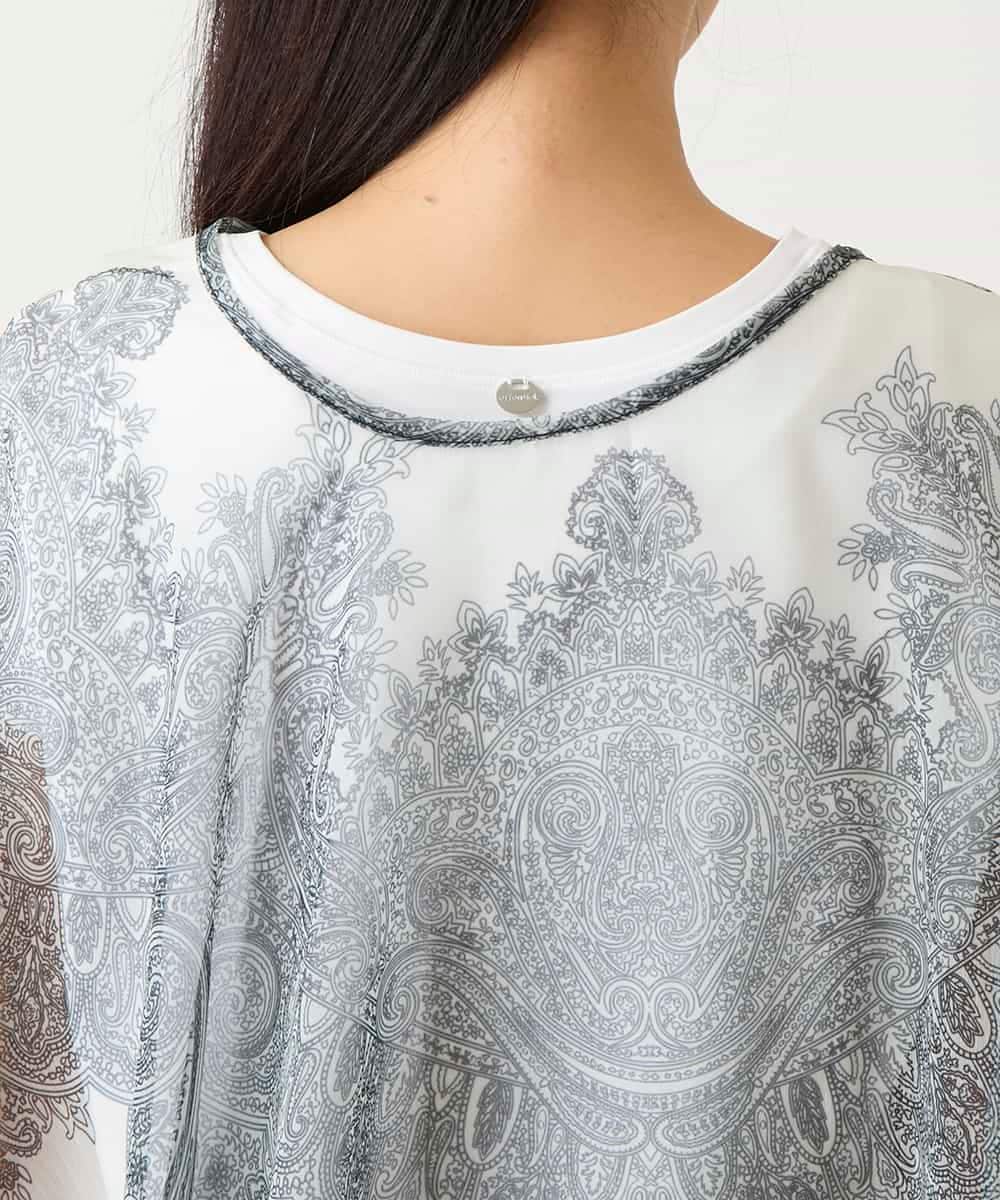 RP3FD05090 HIROKO BIS(ヒロコ ビス) マルチウェイスカーフ柄プリントストール ホワイト