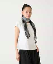 RP3FD05090 HIROKO BIS(ヒロコ ビス) マルチウェイスカーフ柄プリントストール ホワイト