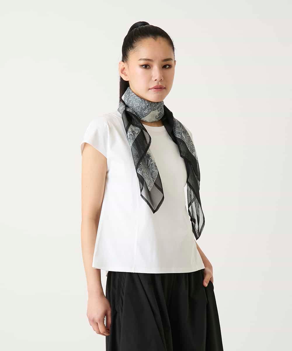RP3FD05090 HIROKO BIS(ヒロコ ビス) マルチウェイスカーフ柄プリントストール ホワイト