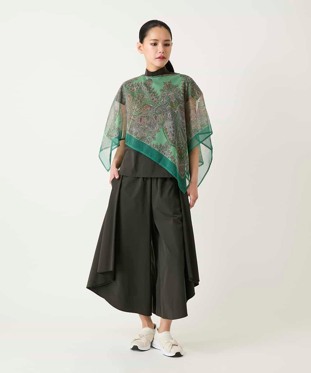 RP3FD05090 HIROKO BIS(ヒロコ ビス) マルチウェイスカーフ柄プリントストール ホワイト