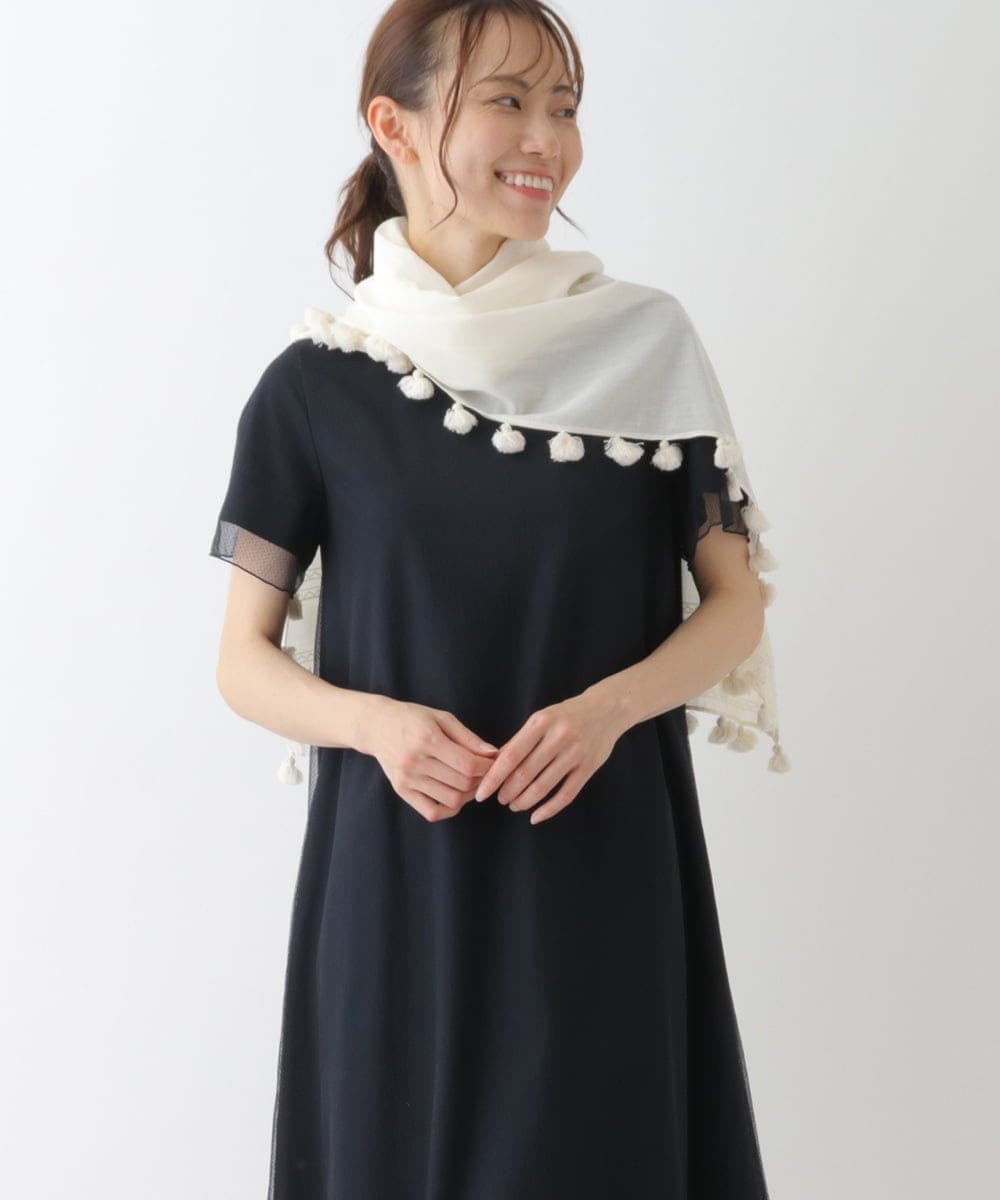RP3FT05140 HIROKO BIS(ヒロコ ビス) 【洗える】刺繍タッセルストール ライトイエロー