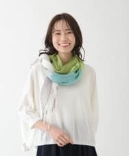 RP3FT06100 HIROKO BIS(ヒロコ ビス) 【洗える】カラーブロックラミーストール グリーン