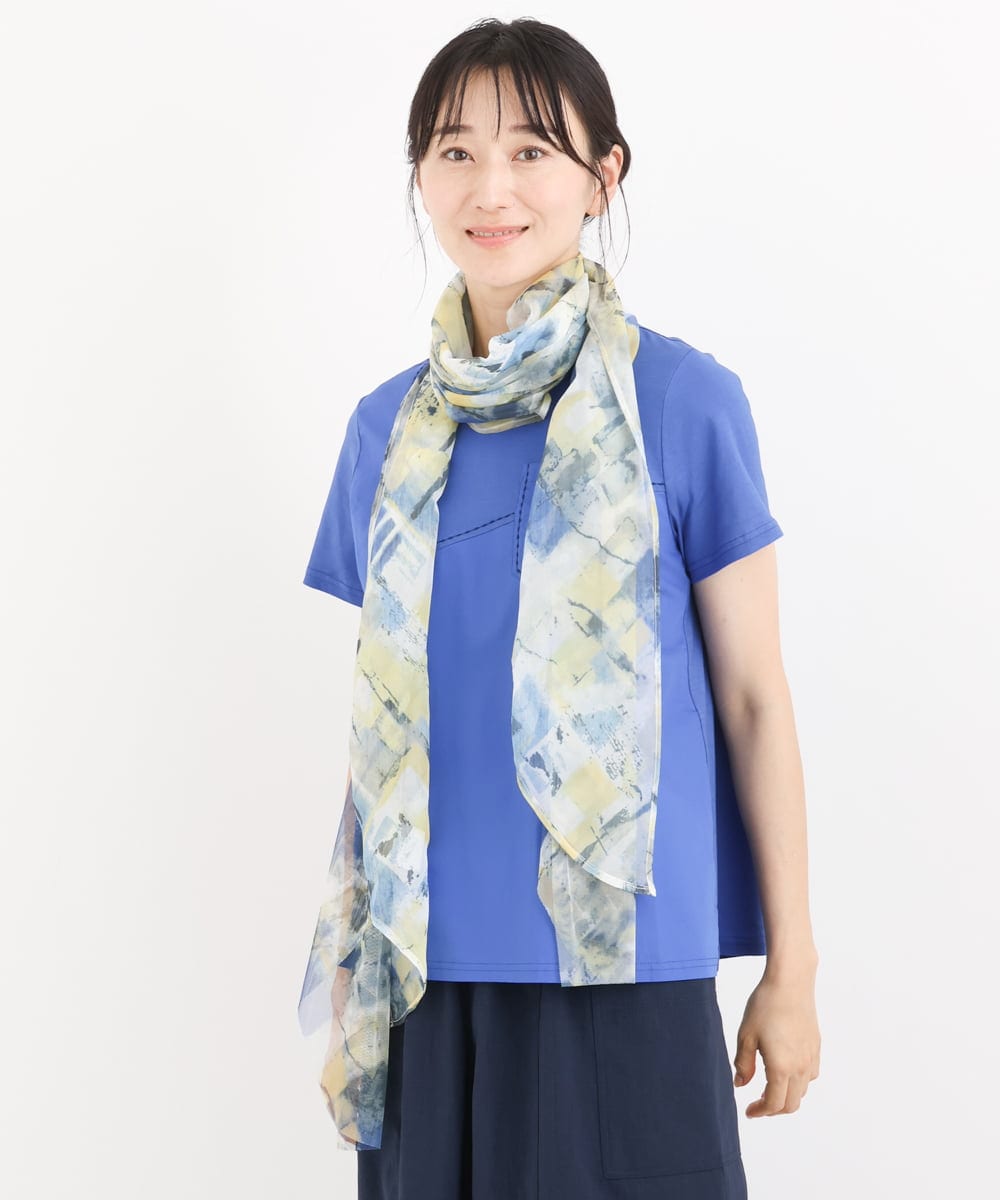 RP3HS04160 HIROKO BIS(ヒロコ ビス) 【洗える】マルチWAYジオメトリックパターンストール グリーン