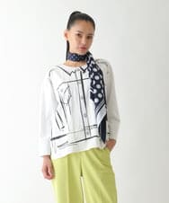 RP3JB04100 HIROKO BIS(ヒロコ ビス) ドットストライプスカーフ ブルー