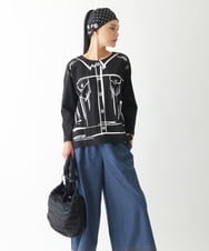 RP3JB04100 HIROKO BIS(ヒロコ ビス) ドットストライプスカーフ ブルー