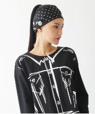 RP3JB04100 HIROKO BIS(ヒロコ ビス) ドットストライプスカーフ ブルー