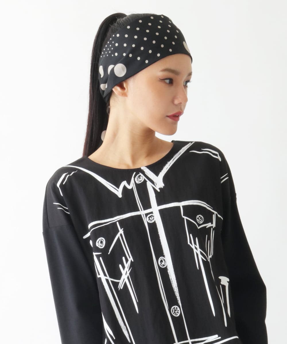 RP3JB04100 HIROKO BIS(ヒロコ ビス) ドットストライプスカーフ ブルー