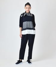 RP3JD03100 HIROKO BIS(ヒロコ ビス) ドットストライプ両面プリントスカーフ イエロー