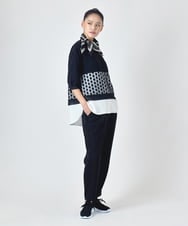 RP3JD03100 HIROKO BIS(ヒロコ ビス) ドットストライプ両面プリントスカーフ イエロー
