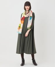 RP3LB12130 HIROKO BIS(ヒロコ ビス) 幾何プリントモダールストール ベージュ
