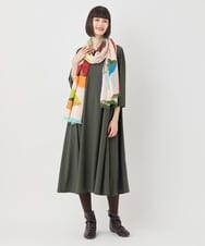 RP3LB12130 HIROKO BIS(ヒロコ ビス) 幾何プリントモダールストール ベージュ
