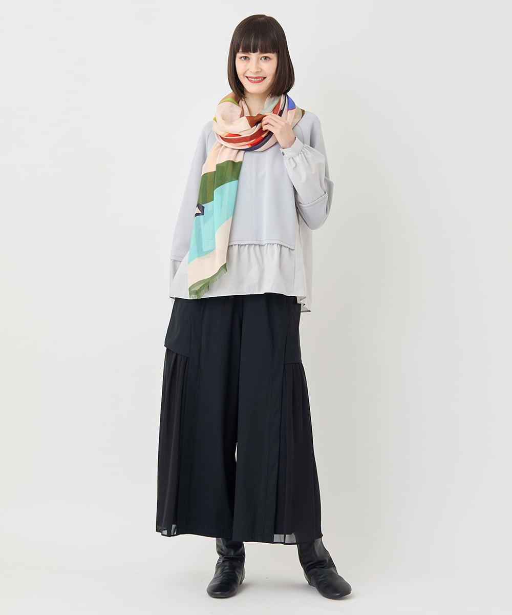 RP3LB12130 HIROKO BIS(ヒロコ ビス) 幾何プリントモダールストール ベージュ