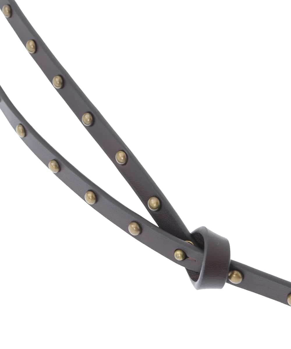 RP4JQ06110 HIROKO BIS(ヒロコ ビス) スタッズナローベルト ブラウン