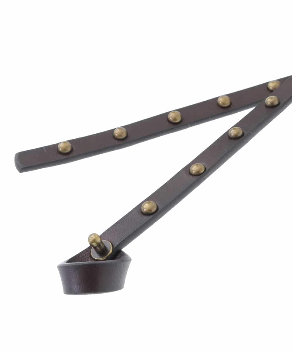 RP4JQ06110 HIROKO BIS(ヒロコ ビス) スタッズナローベルト ブラウン