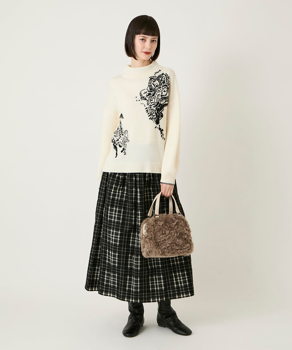 RP5AE10140 HIROKO BIS(ヒロコ ビス) 【2WAY】スクエアボアバッグ ダークグレー