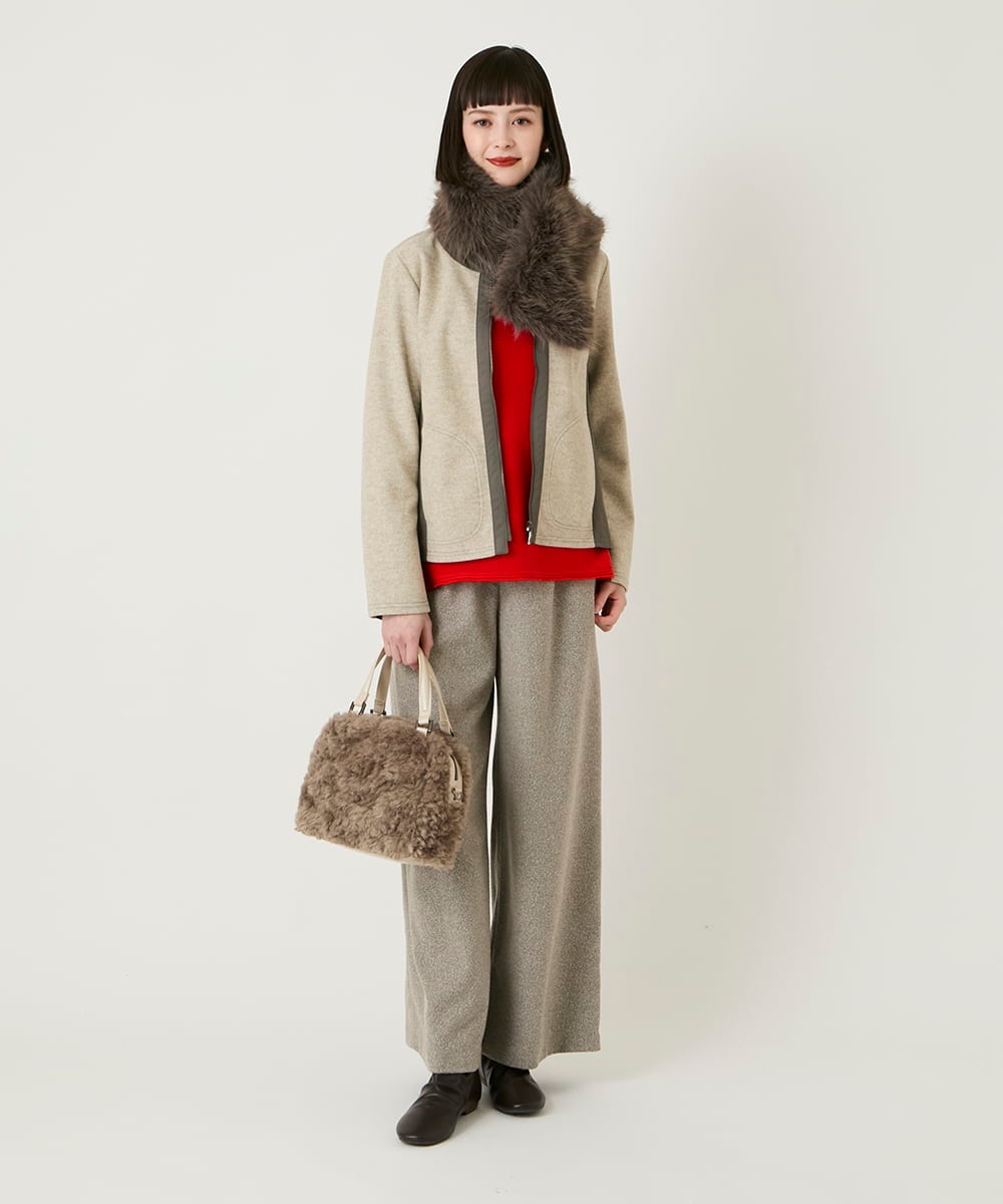 RP5AE10140 HIROKO BIS(ヒロコ ビス) 【2WAY】スクエアボアバッグ ダークグレー