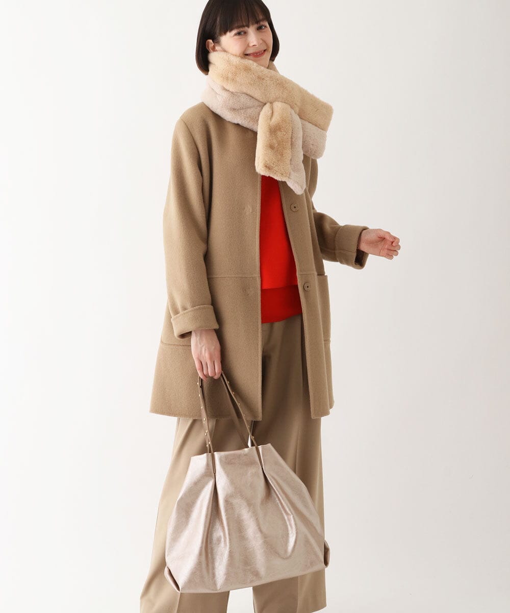 RP5AV05150 HIROKO BIS(ヒロコ ビス) タックデザイン箔トートバッグ シルバー
