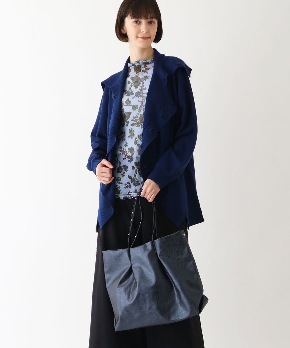 RP5AV05150 HIROKO BIS(ヒロコ ビス) タックデザイン箔トートバッグ シルバー