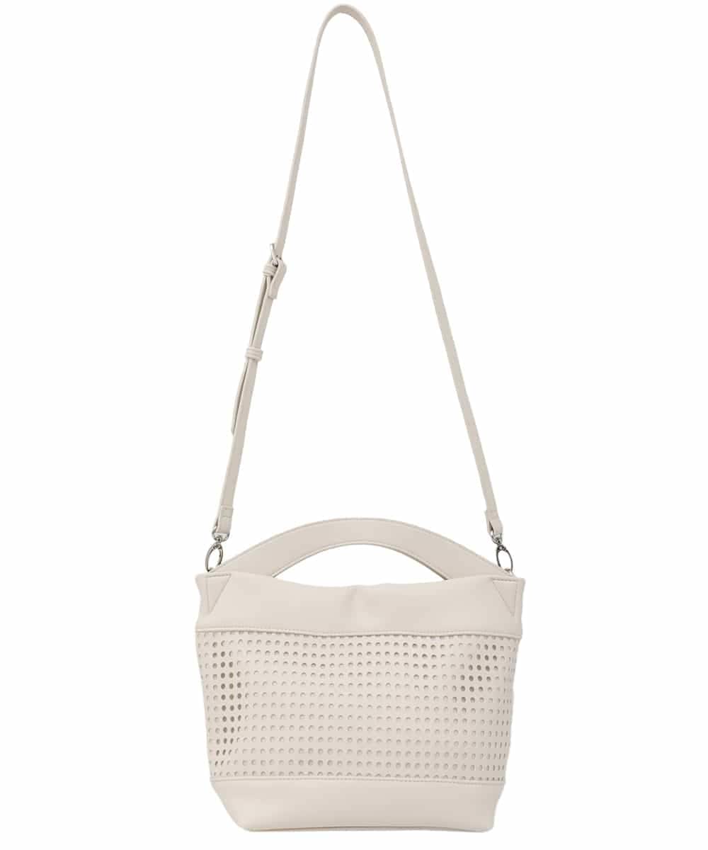RP5FD09130 HIROKO BIS(ヒロコ ビス) 【2WAY】カットワーク2WAYバッグ アイボリー