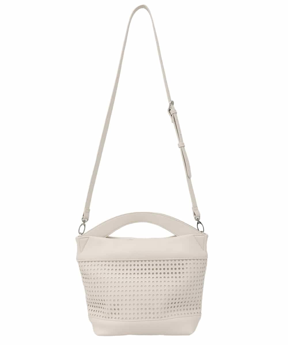 RP5FD09130 HIROKO BIS(ヒロコ ビス) 【2WAY】カットワーク2WAYバッグ アイボリー