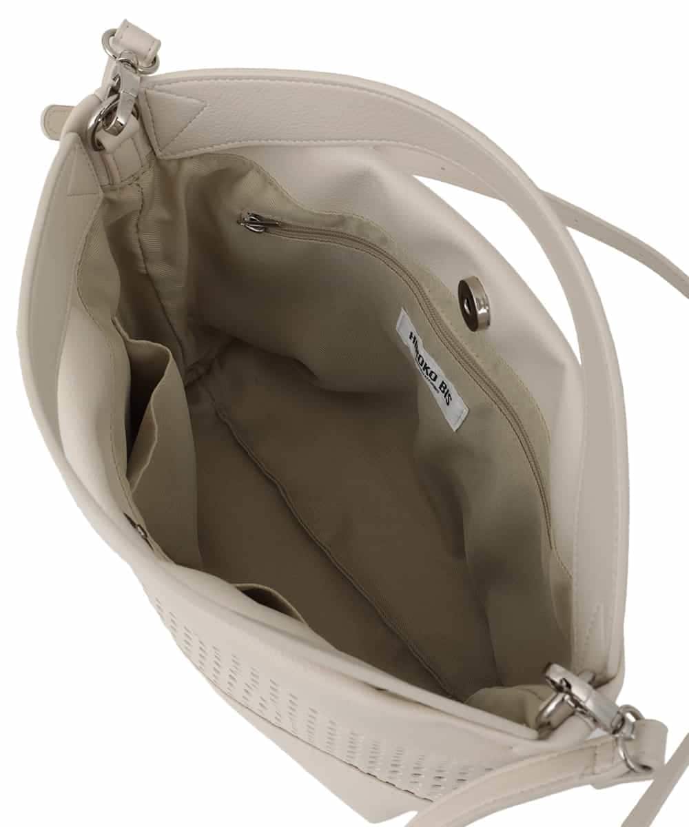 RP5FD09130 HIROKO BIS(ヒロコ ビス) 【2WAY】カットワーク2WAYバッグ アイボリー