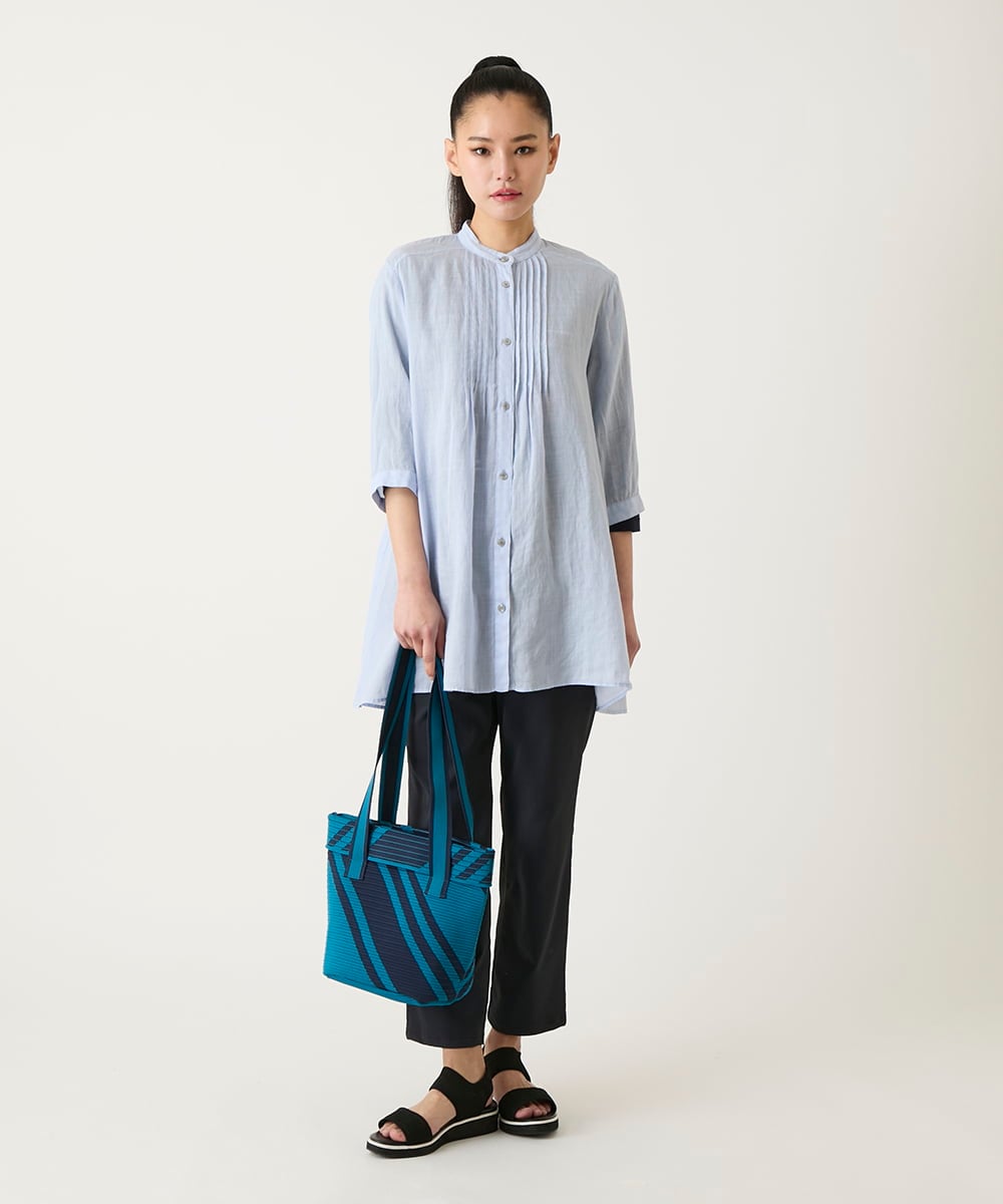 RP5FD10090 HIROKO BIS(ヒロコ ビス) ランダムストライプニットバッグ ブルー